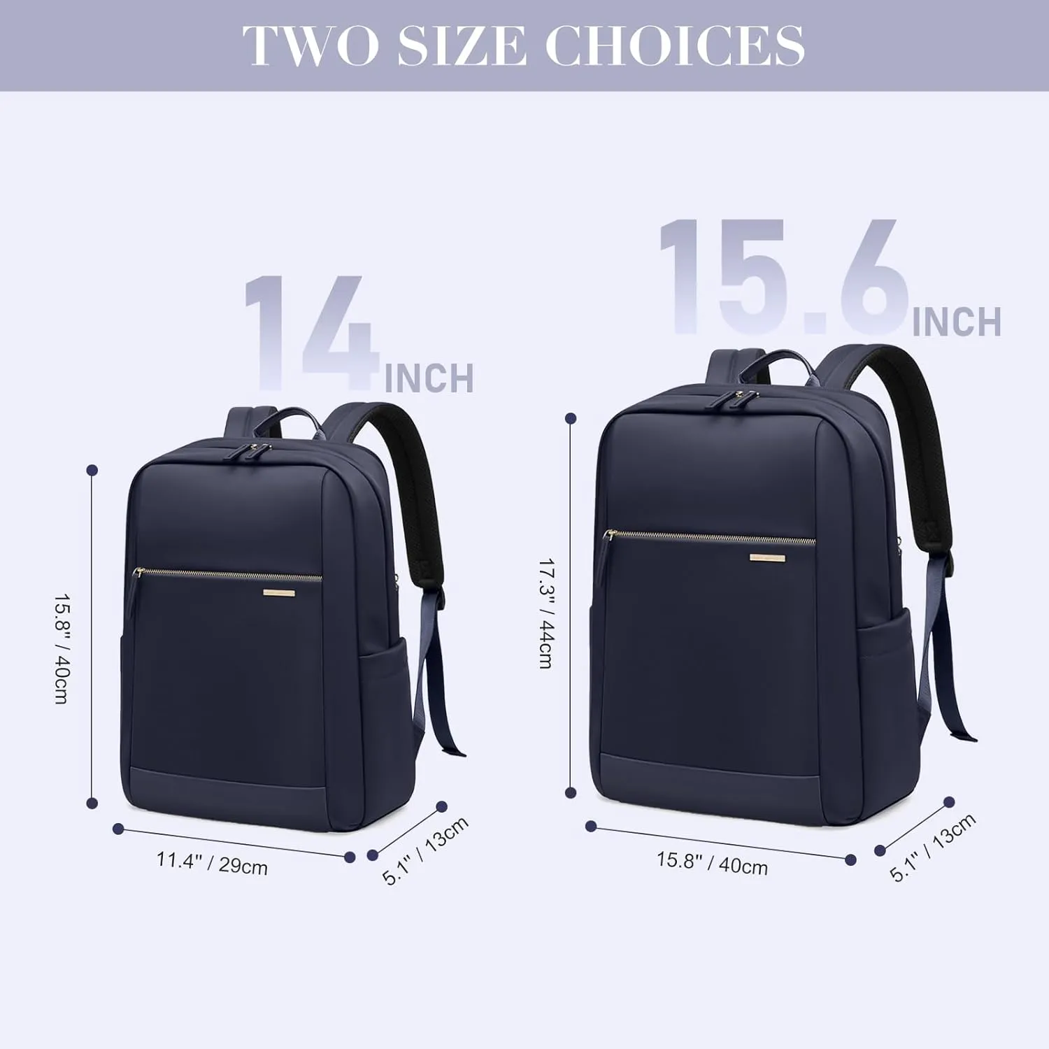 Laptop Backpack for Women - Business Travel Anti Theft Laptop Bag Backpack Water Resistant College Computer Backpacks for Men Women Fits 14Inch Notebook (Dark Blue)