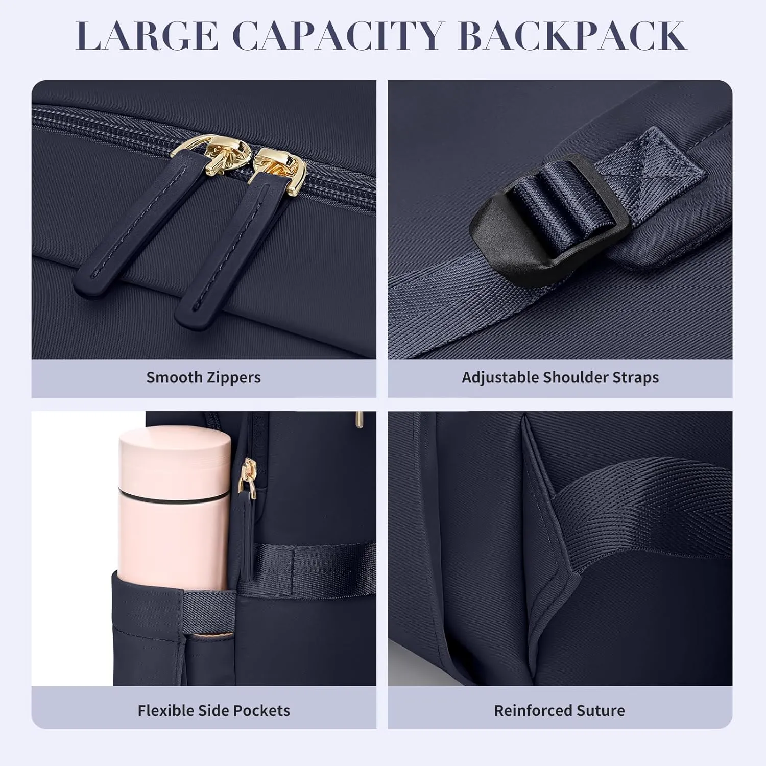 Laptop Backpack for Women - Business Travel Anti Theft Laptop Bag Backpack Water Resistant College Computer Backpacks for Men Women Fits 14Inch Notebook (Dark Blue)
