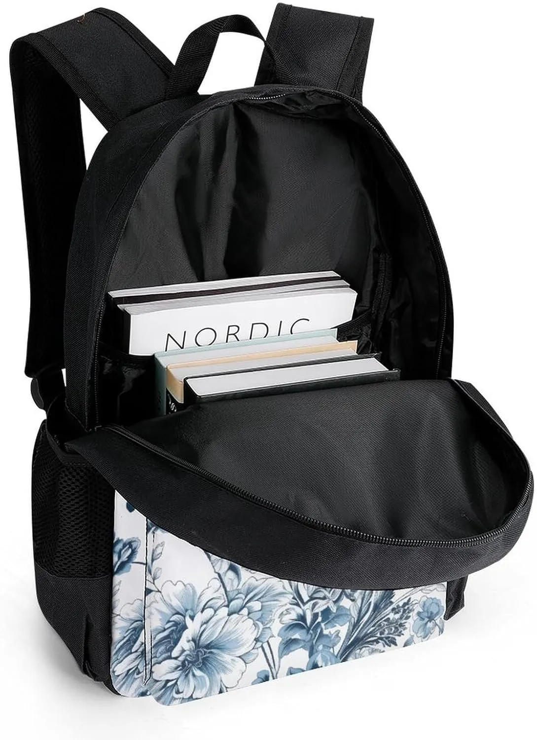 Laptop Backpack for Women Men Daypack Blue And White Floral Pattern Backpacks Computer Bag Travel Laptop Bag Casual Work Bag