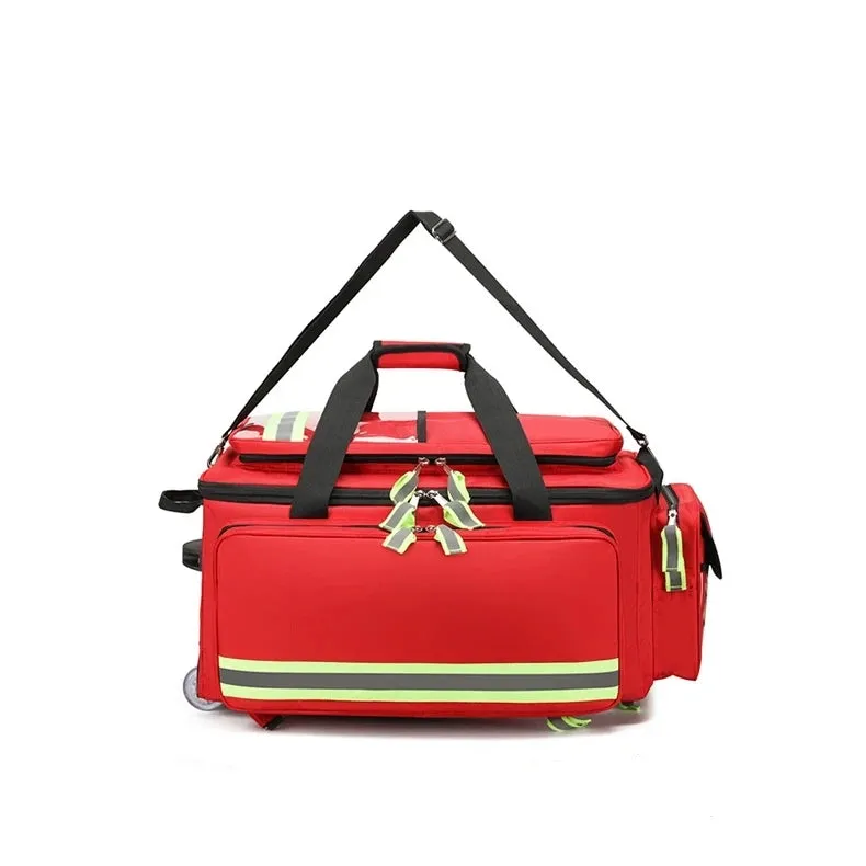 Large Capacity Empty Trolley First Aid Bag Waterproof EMS Backpack for Medical Outdoor Clinic Nursing Earthquake Rescue Kit