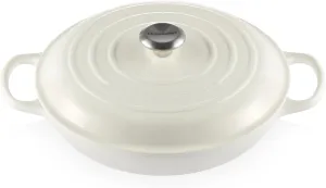 Le Creuset Enameled Cast Iron Signature Braiser, 3.5 qt., White