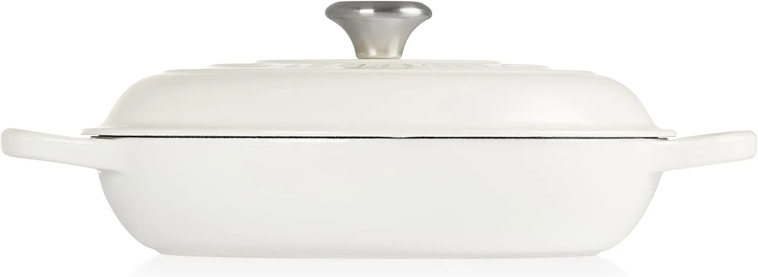 Le Creuset Enameled Cast Iron Signature Braiser, 3.5 qt., White