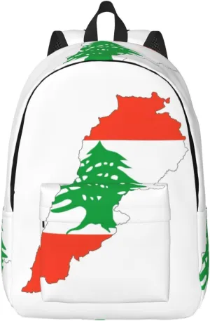 Lebanon Flag Map print Travel Laptop Backpack, Carry on Backpack, Computer Bag for Men Women College Book Bag