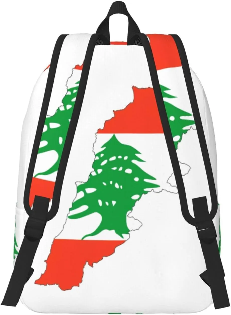 Lebanon Flag Map print Travel Laptop Backpack, Carry on Backpack, Computer Bag for Men Women College Book Bag