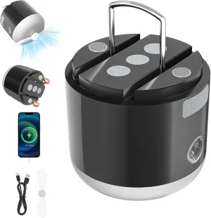 LED Camping Lantern Rechargeable 800LM, 3000m-Ah Up to 80H Running Time Camping Tent Light, with Fan, 4 Light Modes, Misting Feature & Magnetic Base, for Outdoor Camping, Power Outages