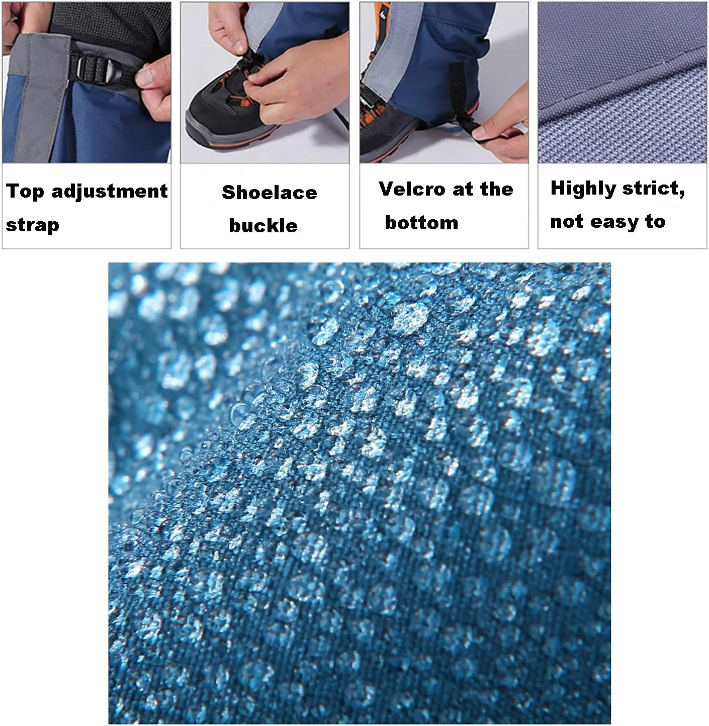 Leg Gaiters, Hiking Waterproof Leggings and Adjustable Snow Boot Covers Gaiters Mountaineering Mudguard Shoe Covers,Prevent Snake Bites