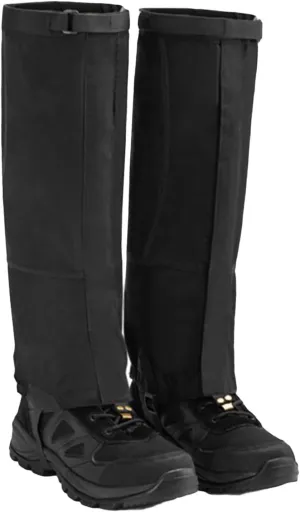 Leg Gaiters Ultra Outdoor Leggings, Waterproof Hiking Gaiters with Upgraded Rubber Foot Strap, Adjustable Snow Boot Gaiters (Color : Black, Size : Small)