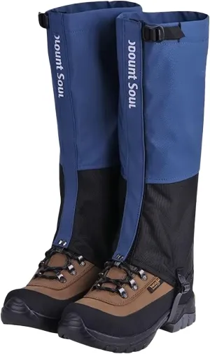 Leg Gaiters,outdoor Leggings for Hiking Waterproof and Adjustable Snow Boot Covers Gaiters for Walking, Mountain Climbing Prevent Snake Bites (Color : Blue, Size : Large)