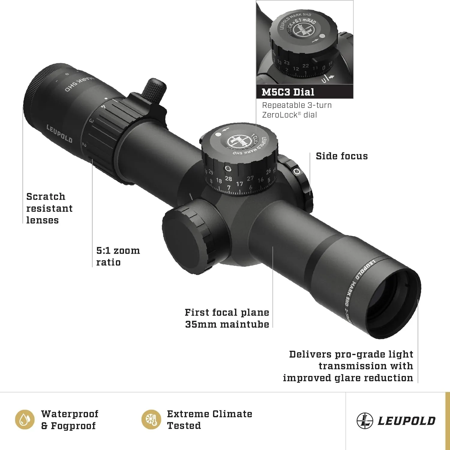 Leupold Mark 5HD 2-10x30 (35mm) Riflescope