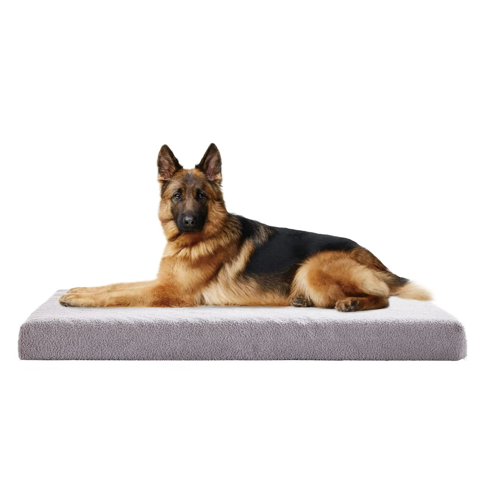 LFC PETS Plush Memory Foam Orthopedic Dog Beds for Medium to Extra Large Jumbo Dogs, Pet Crate Bed Mat with Cooling Gel Sponge, Removable Washable Cover & Waterproof Lining, M/L/XLL