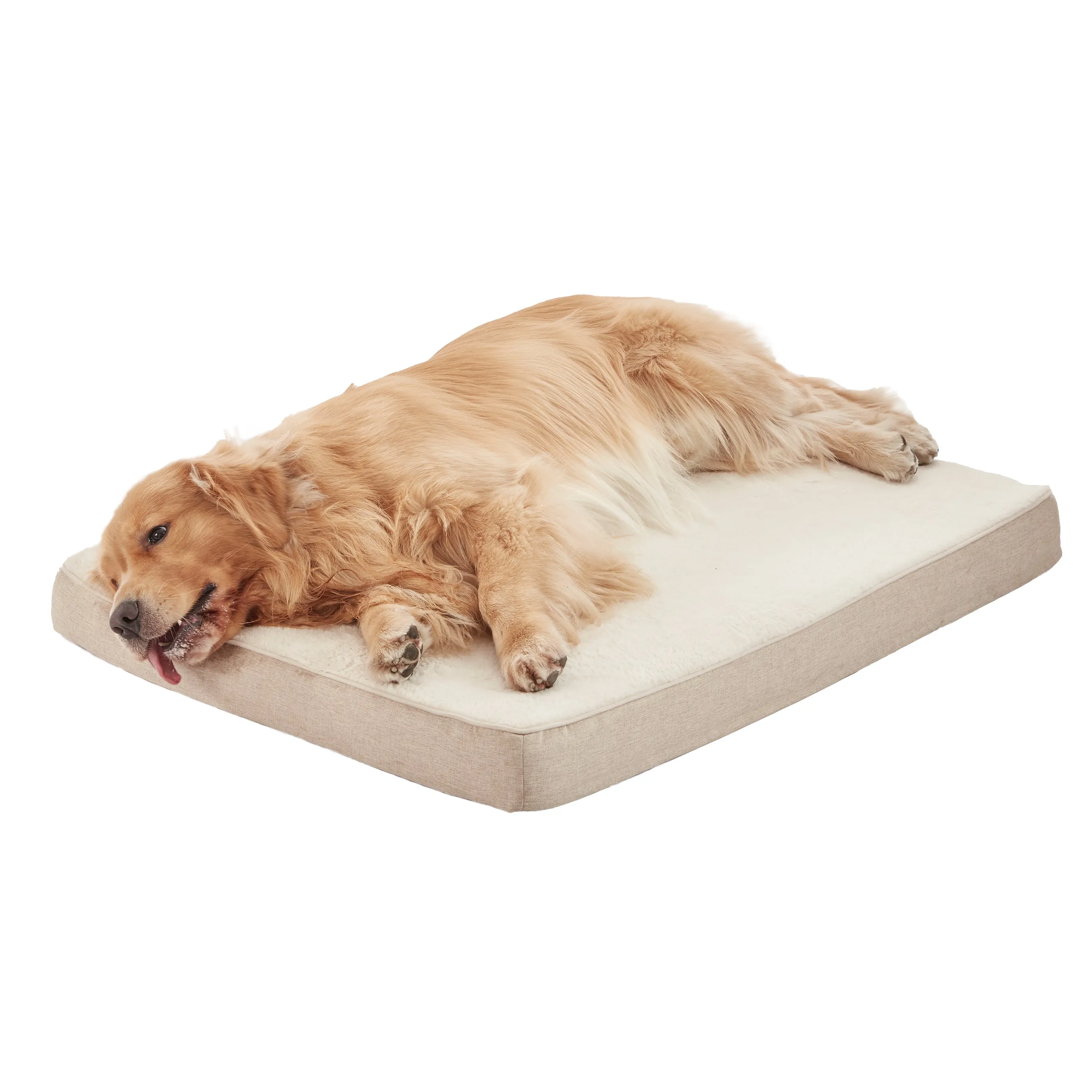 LFC PETS Plush Memory Foam Orthopedic Dog Beds for Medium to Extra Large Jumbo Dogs, Pet Crate Bed Mat with Cooling Gel Sponge, Removable Washable Cover & Waterproof Lining, M/L/XLL