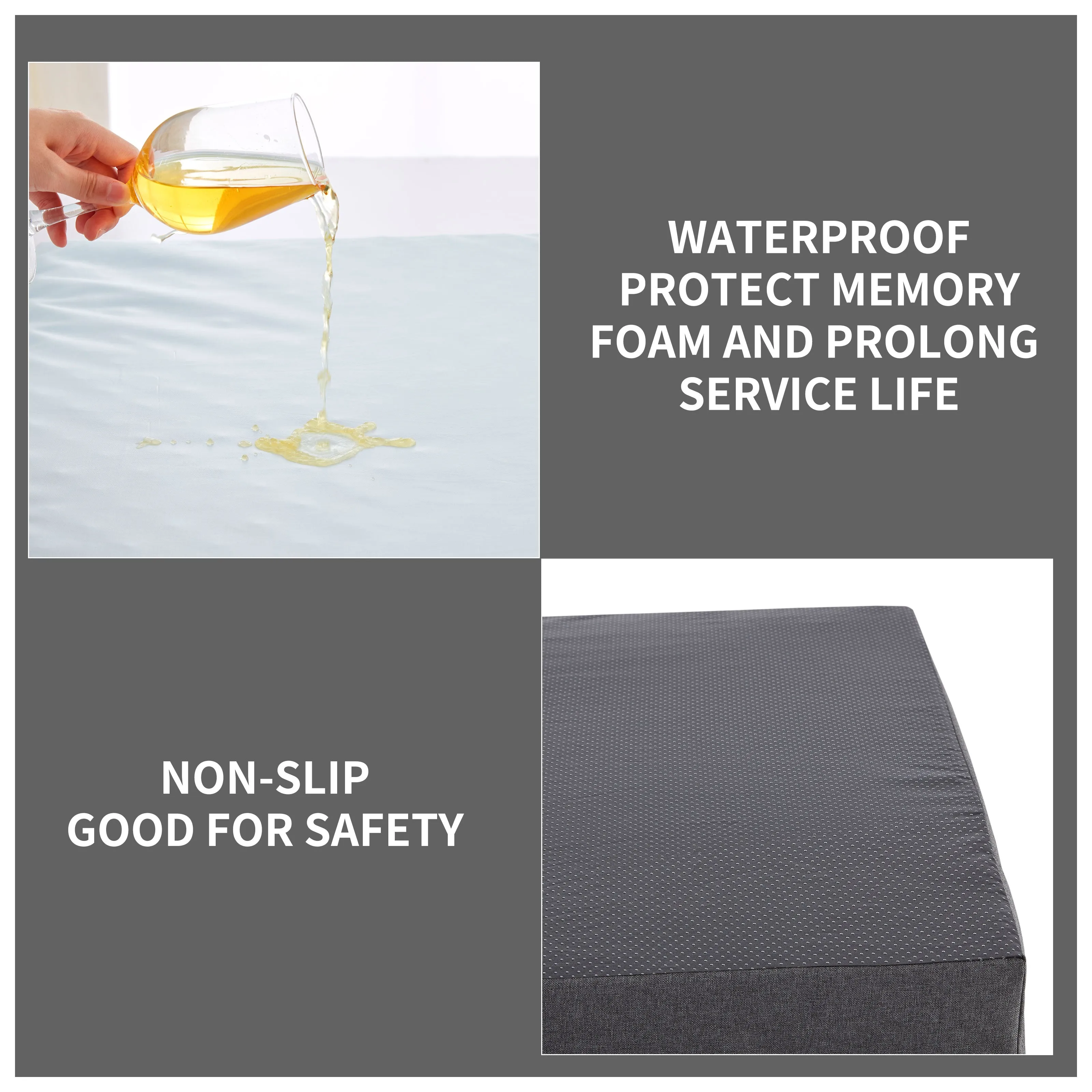 LFC PETS Plush Memory Foam Orthopedic Dog Beds for Medium to Extra Large Jumbo Dogs, Pet Crate Bed Mat with Cooling Gel Sponge, Removable Washable Cover & Waterproof Lining, M/L/XLL
