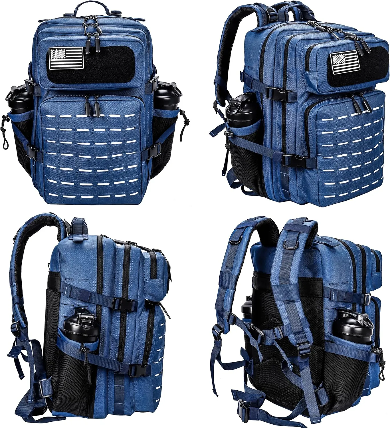 LHI Tactical Military Backpack for Men 25L/45L Large Molle Army Assault Pack 3 Day Hiking Rucksack With Bottle Holder
