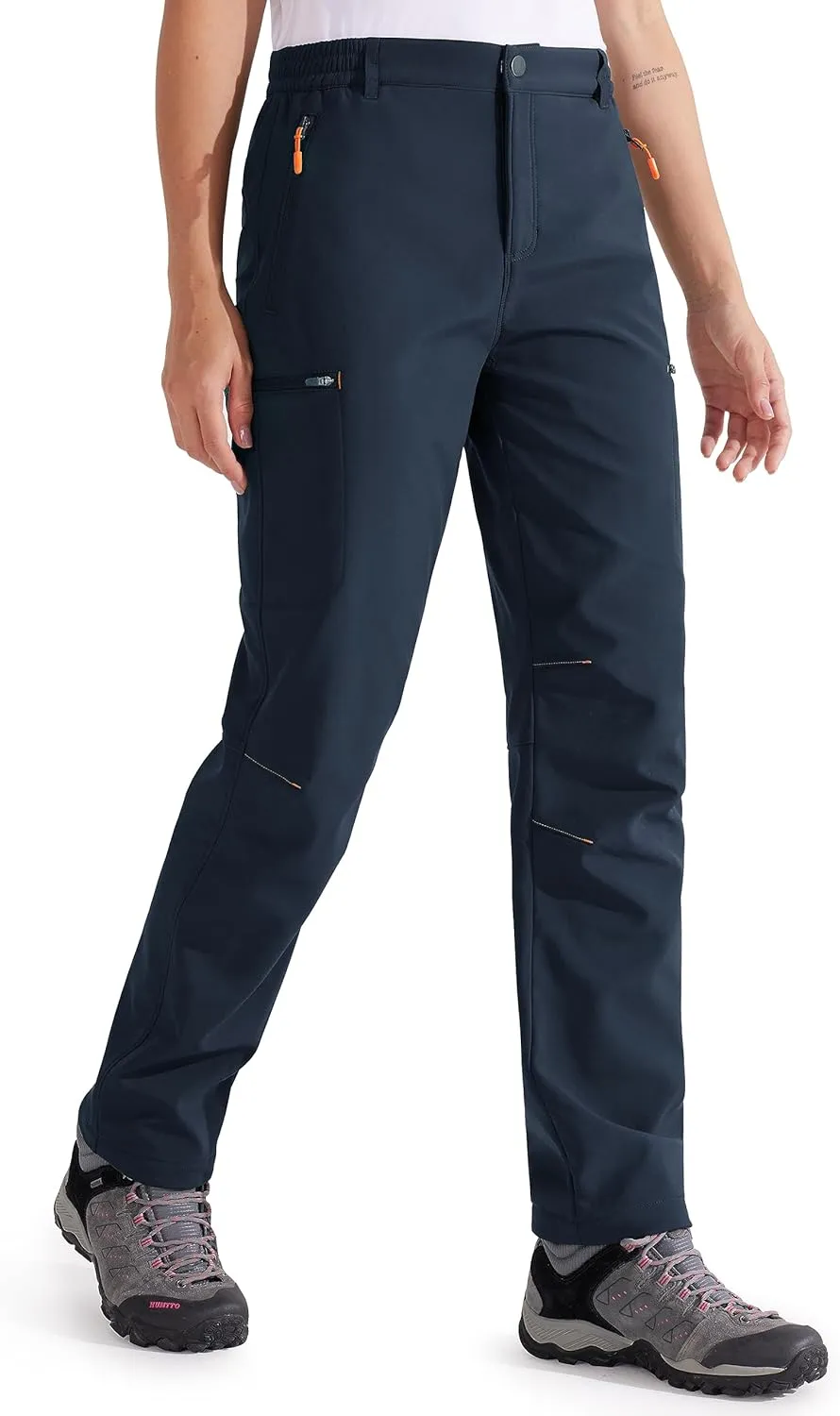 Libin Women's Fleece Lined Hiking Pants Snow Ski Pants Winter Warm Thermal Insulated Cargo Softshell Water Resistant