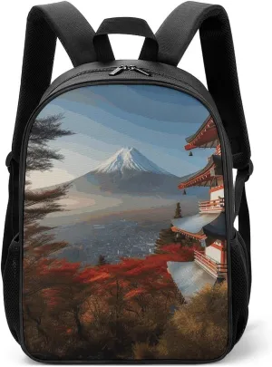 Lightweight Backpacks Cute Travel Bag Durable Japan Mount Landscape Printing Small Travel Backpack For Women & Men