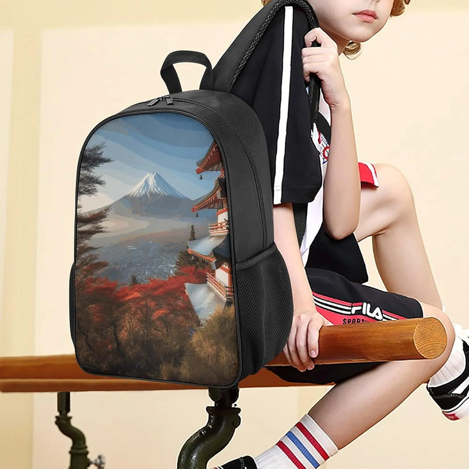 Lightweight Backpacks Cute Travel Bag Durable Japan Mount Landscape Printing Small Travel Backpack For Women & Men