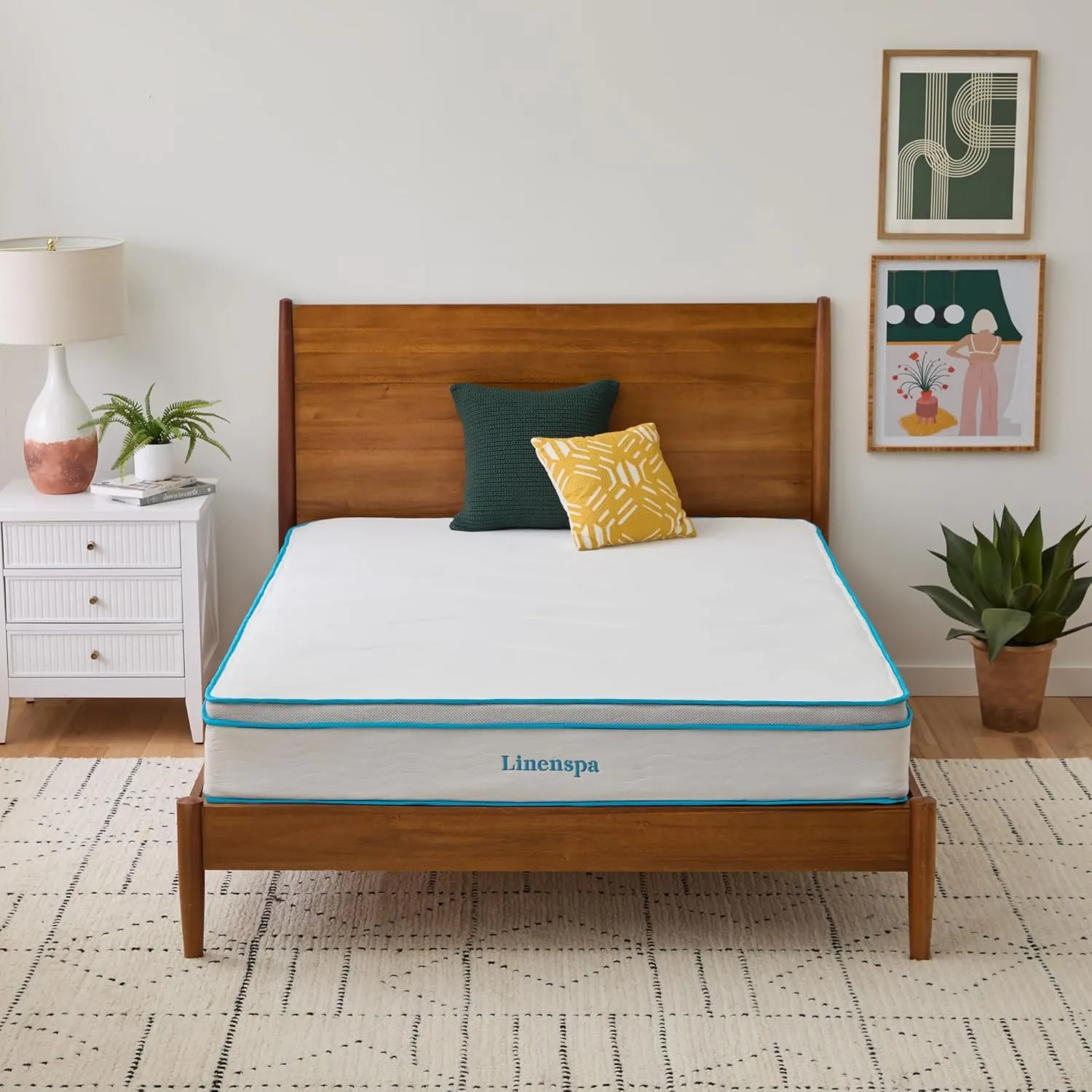 Linenspa 10 Inch Memory Foam and Spring Hybrid Mattress - Medium Feel - Bed in a Box - Quality Comfort and Adaptive Support - Breathable - Cooling - Perfect for a Guest Bedroom - Full Size