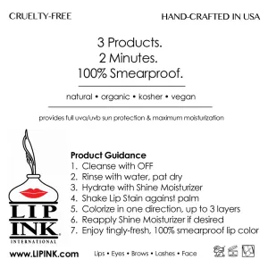 Lip Ink Mini Lip Kit- Blush | 100% Smearproof Liquid Lipstick Waterproof Wax-Free Natural Organic Vegan Kosher Botanical 247 Confidence Cosmetics USA Self Manufactured Since 1995