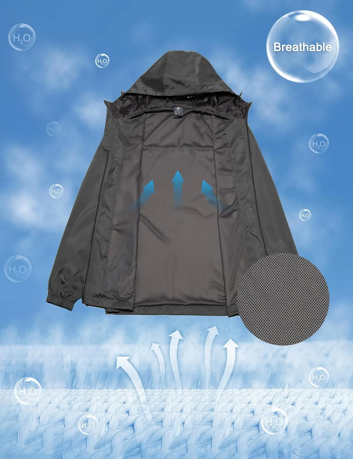 Little Donkey Andy Men’s Lightweight Breathable Windbreaker Golf Jacket UPF50  Windproof Outdoor Running Coat