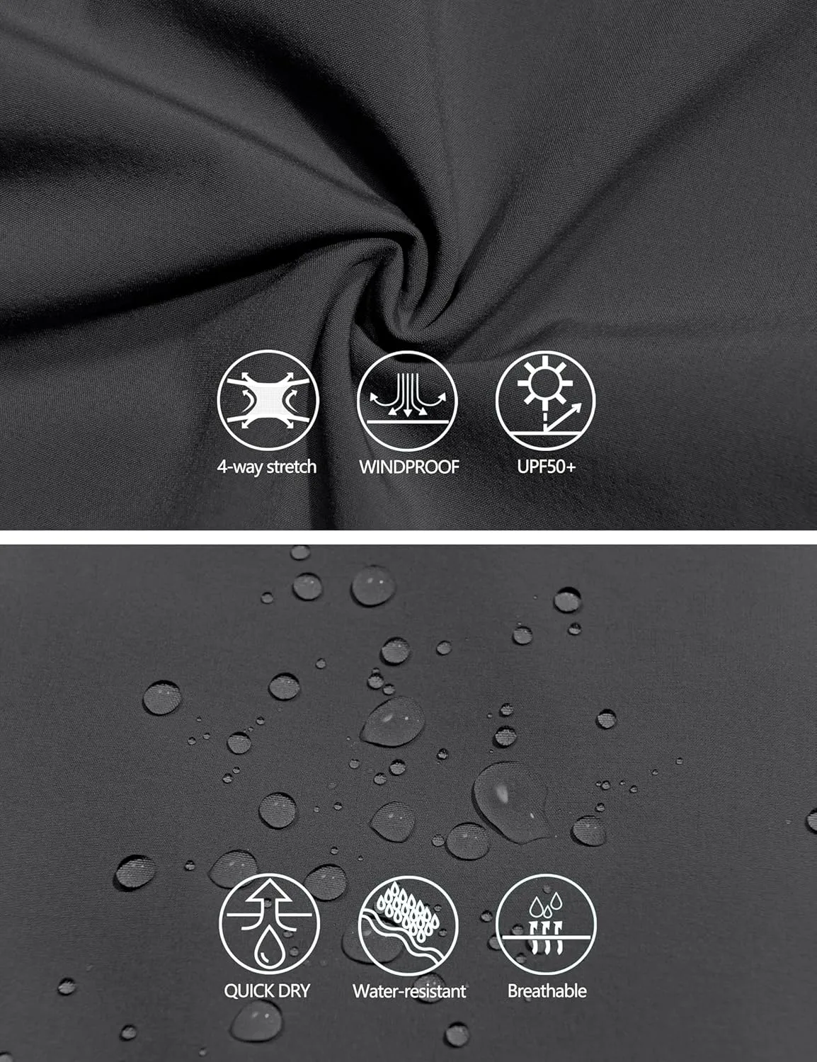 Little Donkey Andy Men’s Lightweight Breathable Windbreaker Golf Jacket UPF50  Windproof Outdoor Running Coat