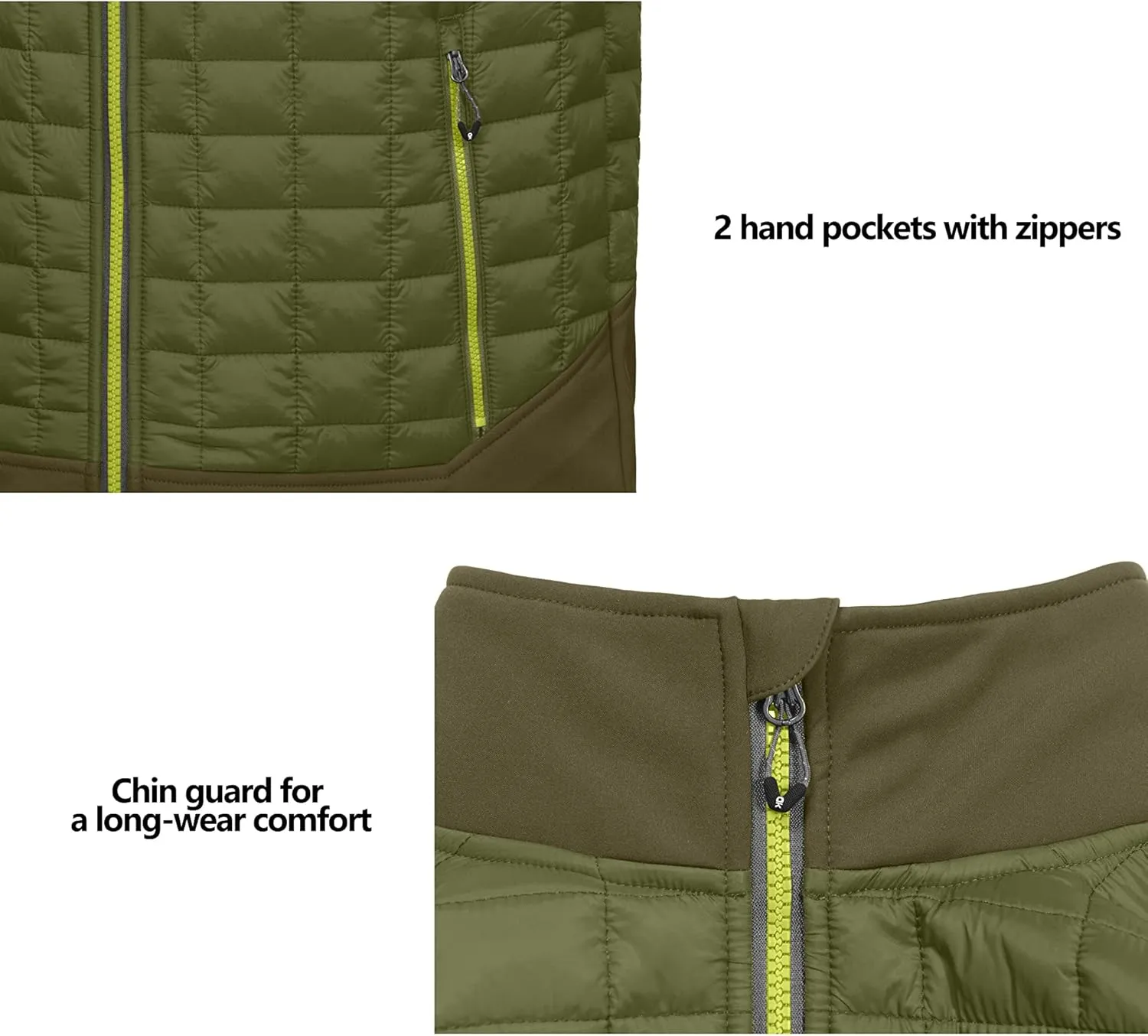 Little Donkey Andy Men’s Lightweight Puffer Vest, Warm Outdoor Sleeveless Jacket for Hiking Travel Running