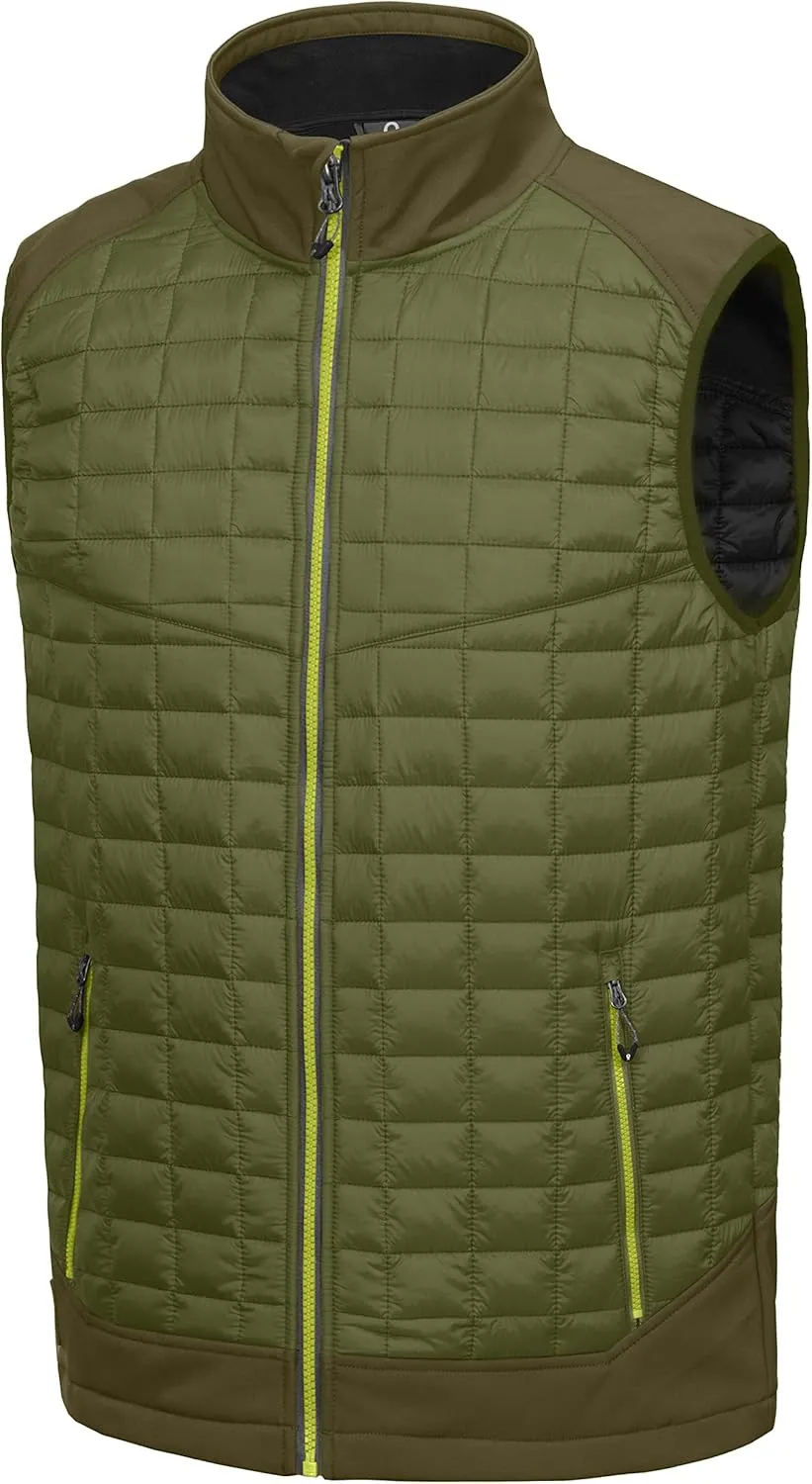 Little Donkey Andy Men’s Lightweight Puffer Vest, Warm Outdoor Sleeveless Jacket for Hiking Travel Running