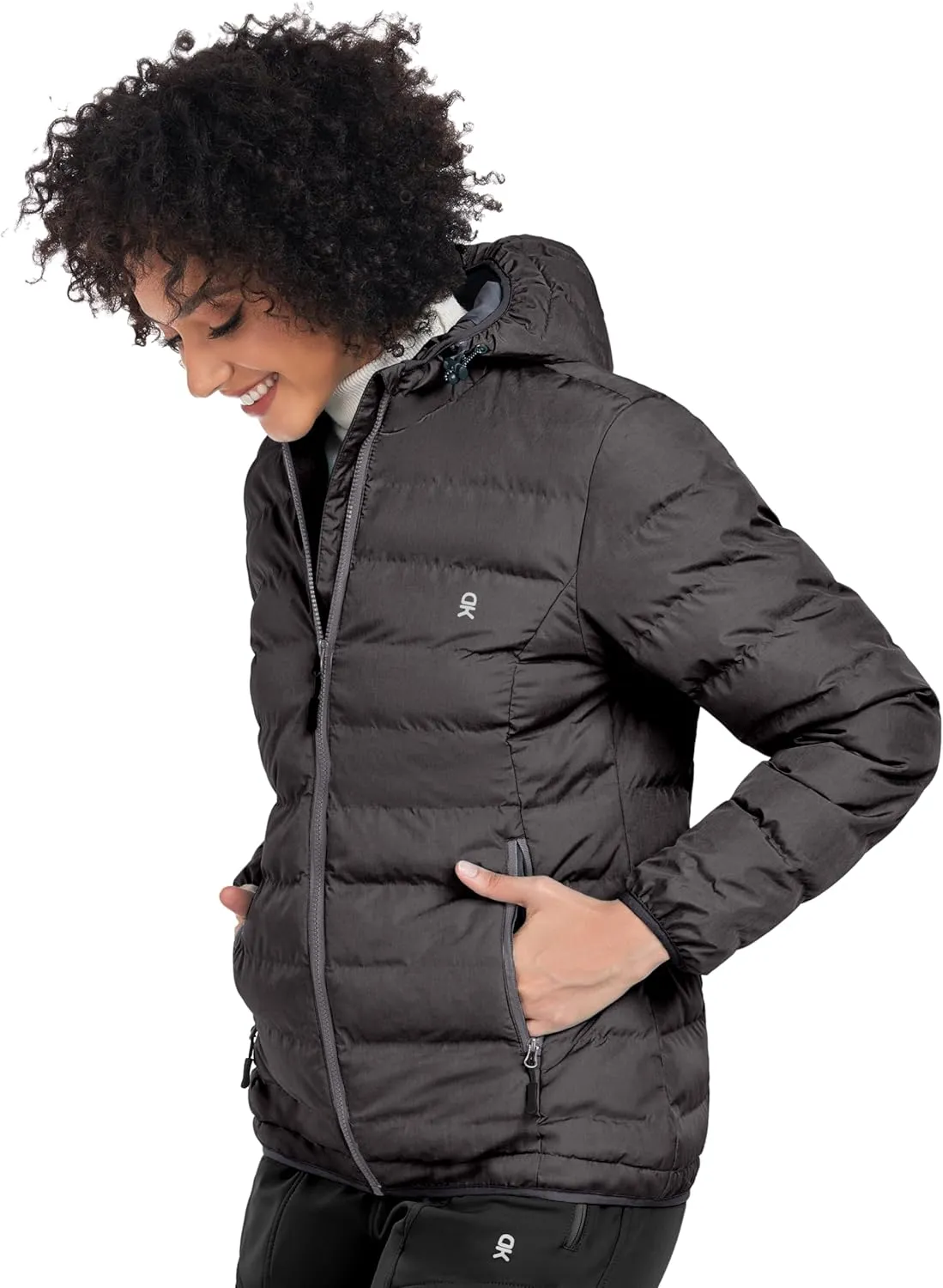 Little Donkey Andy Women's Warm Waterproof Puffer Jacket Hooded Windproof Winter Coat with Recycled Insulation