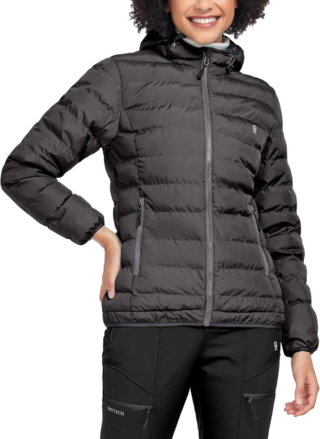 Little Donkey Andy Women's Warm Waterproof Puffer Jacket Hooded Windproof Winter Coat with Recycled Insulation