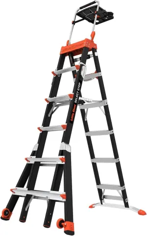Little Giant Ladders, Select Step, 6 to 10 ft, Adjustable Step Ladder, Fiberglass, Type IAA, 375 lbs weight rating, (15131-001)
