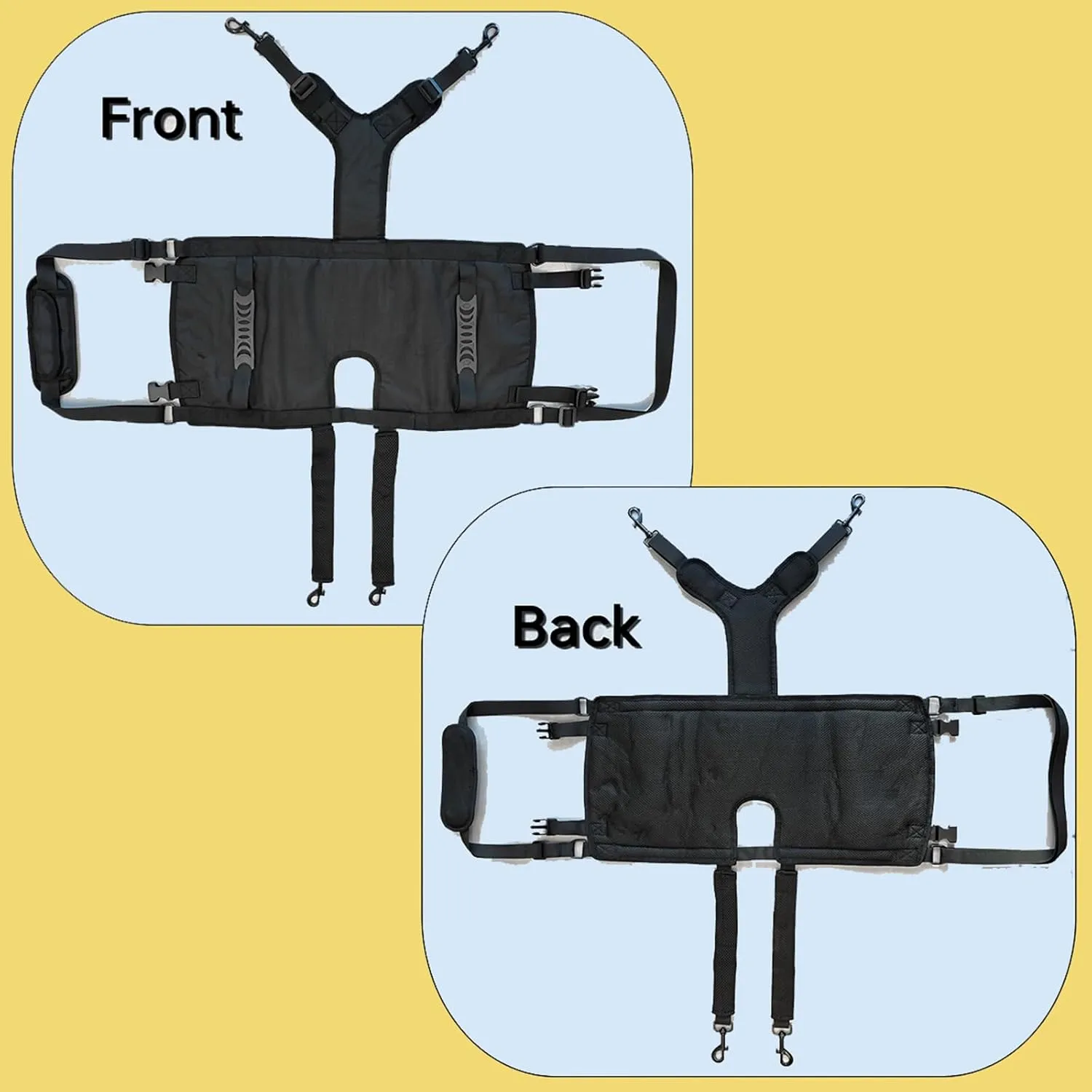 LIU&LIU Large Dog Support Backpack,Pet Full Body Lift Harness,Fit Dogs with Joint Injuries,Older,Arthritis,Surgery Recovery,Black,L