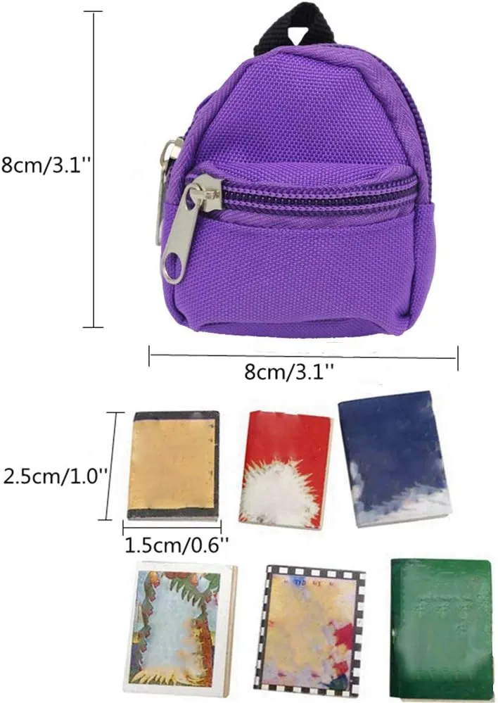 Lizard backpack for Bearded Dragons School Bag & Books Set Reptile Apparel Accessories Handmade Photo Party Back to School Supplies for Lizard Bearded Dragon Crested Gecko Chameleon (Purple)