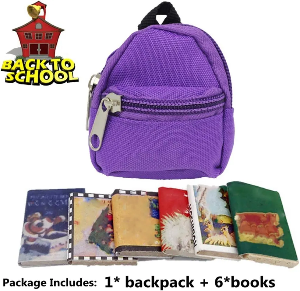 Lizard backpack for Bearded Dragons School Bag & Books Set Reptile Apparel Accessories Handmade Photo Party Back to School Supplies for Lizard Bearded Dragon Crested Gecko Chameleon (Purple)