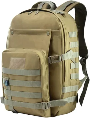 LOCAL LION Tactical Backpack, 40L Hiking Daypacks Military Army Bag, Travel Rucksack for Outdoor Camping (Khaki-07-3)