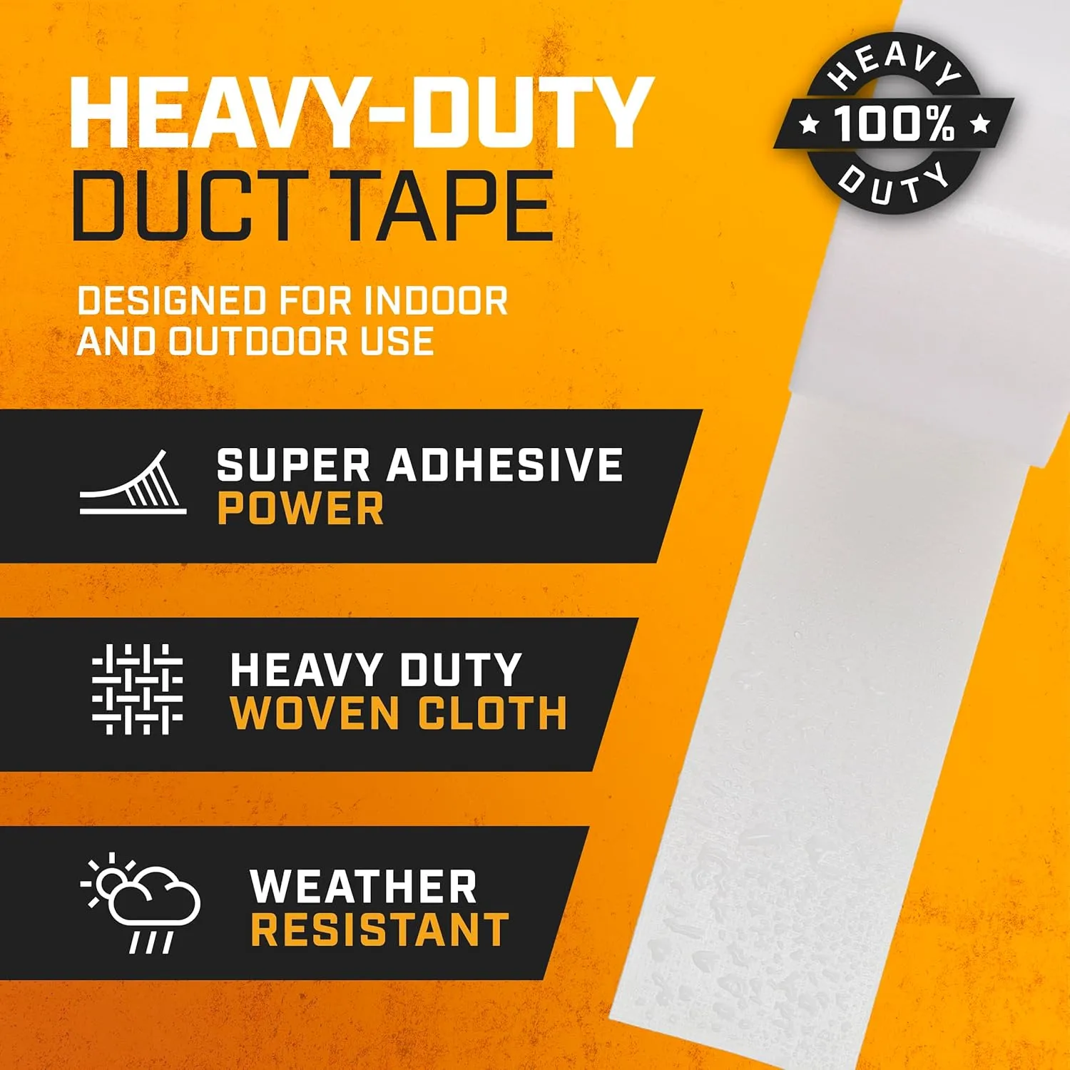Lockport White Duct Tape - Roll Multi 6 Pack 20 Yards x 2 Inch - Waterproof - No Residue - Duct Tape Bulk Value