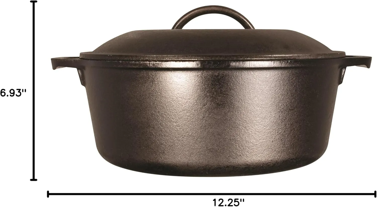 Lodge 7-Quart Cast Iron Dutch Oven – Made in USA, Pre-Seasoned, PFAS-Free & Non-Toxic, Heat-Treated, Induction Compatible, Self-Basting Lid, Durable Multi-Use Cooking Pot for Oven to Table