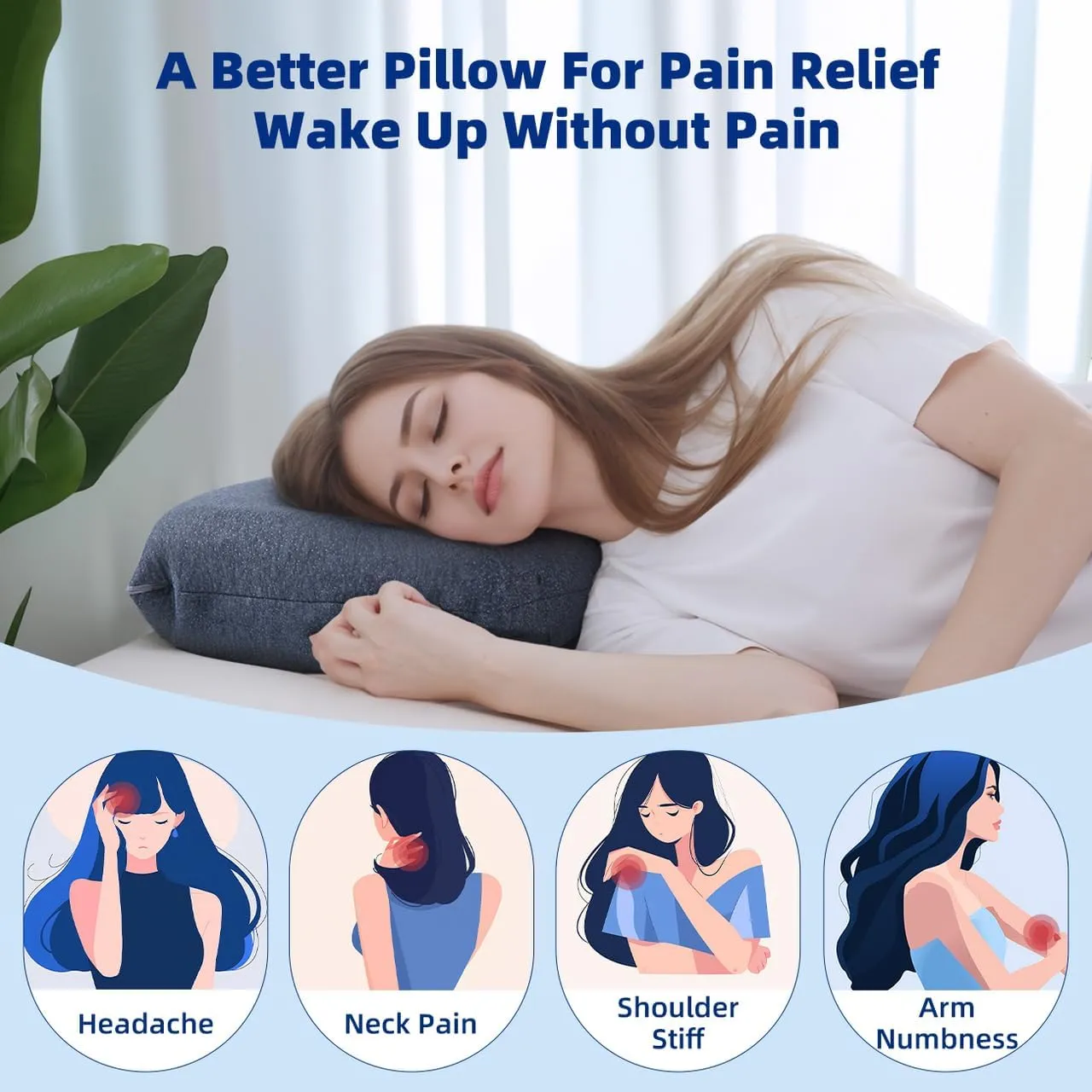 LOFE Adjustable Thin Memory Foam Pillow - 4 Heights from 1.2 to 4.8in, Cervical Pillow for Neck Pain Relief, CertiPUR-US Neck Support Pillow for Side Sleepers, Back/Stomach Sleepers, a Removable Cover