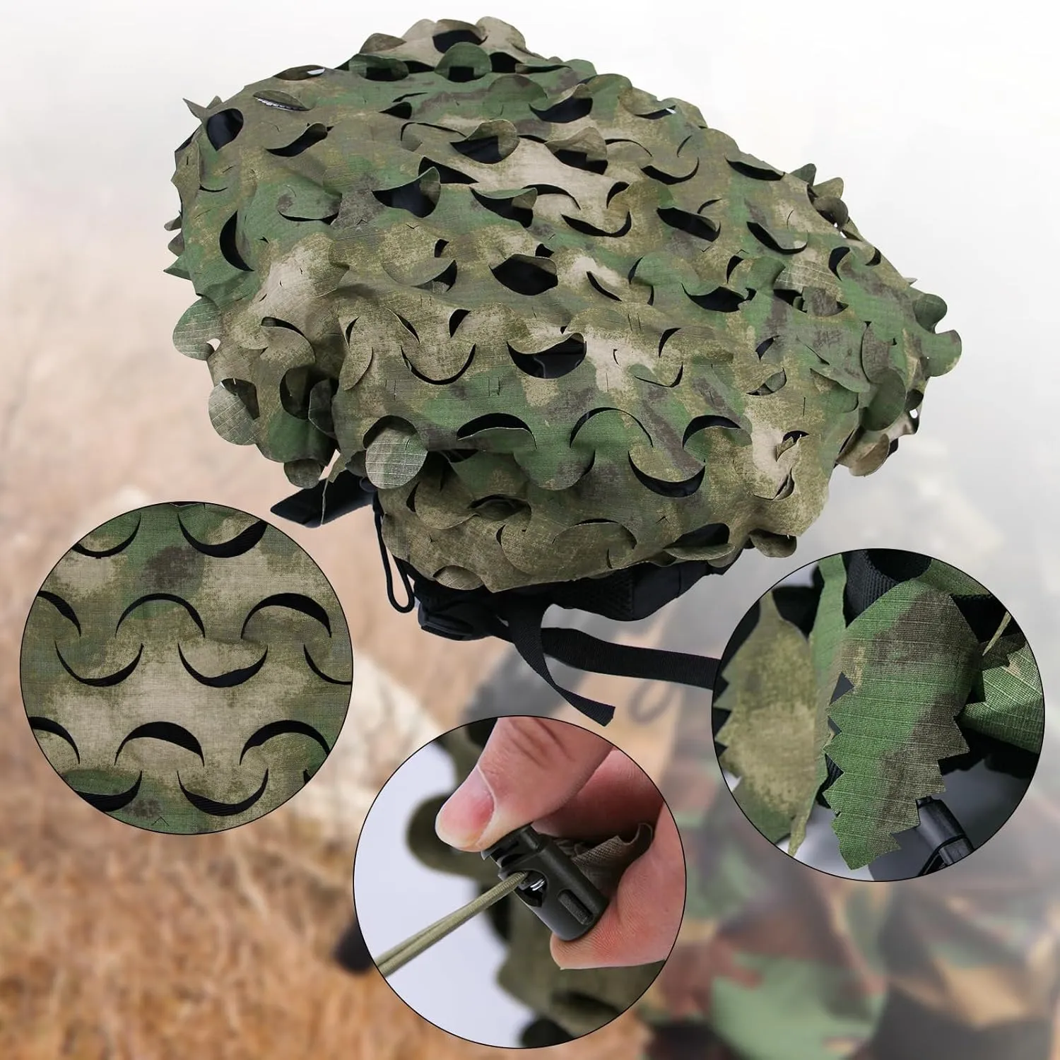 LOOGU Tactical Backpack Cover, Breathable Mesh Camo Camouflage Pack Cover Great for Tactical Military Gear Combat (Backpack Not Included)