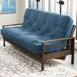 Loosh Home | 10" Full Size Futon Sofa Bed Memory Foam Mattress - USA Made, Mineral Blue, No Frame
