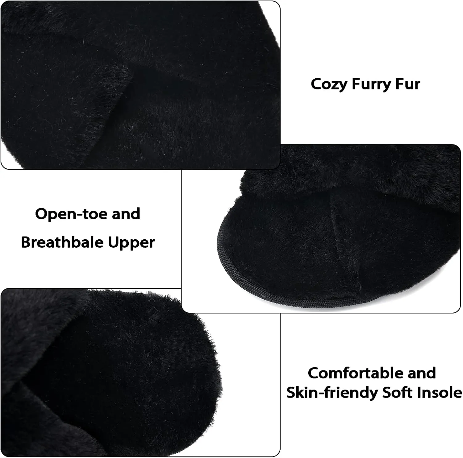LORDFON Women's Memory Foam Cross Band House Slippers,Soft Furry Cozy Slip On Open Toe Indoor Home Slippers for Women,Comfy Fluffy Fuzzy Women's Bedroom Scuff Slippers Non-Slip