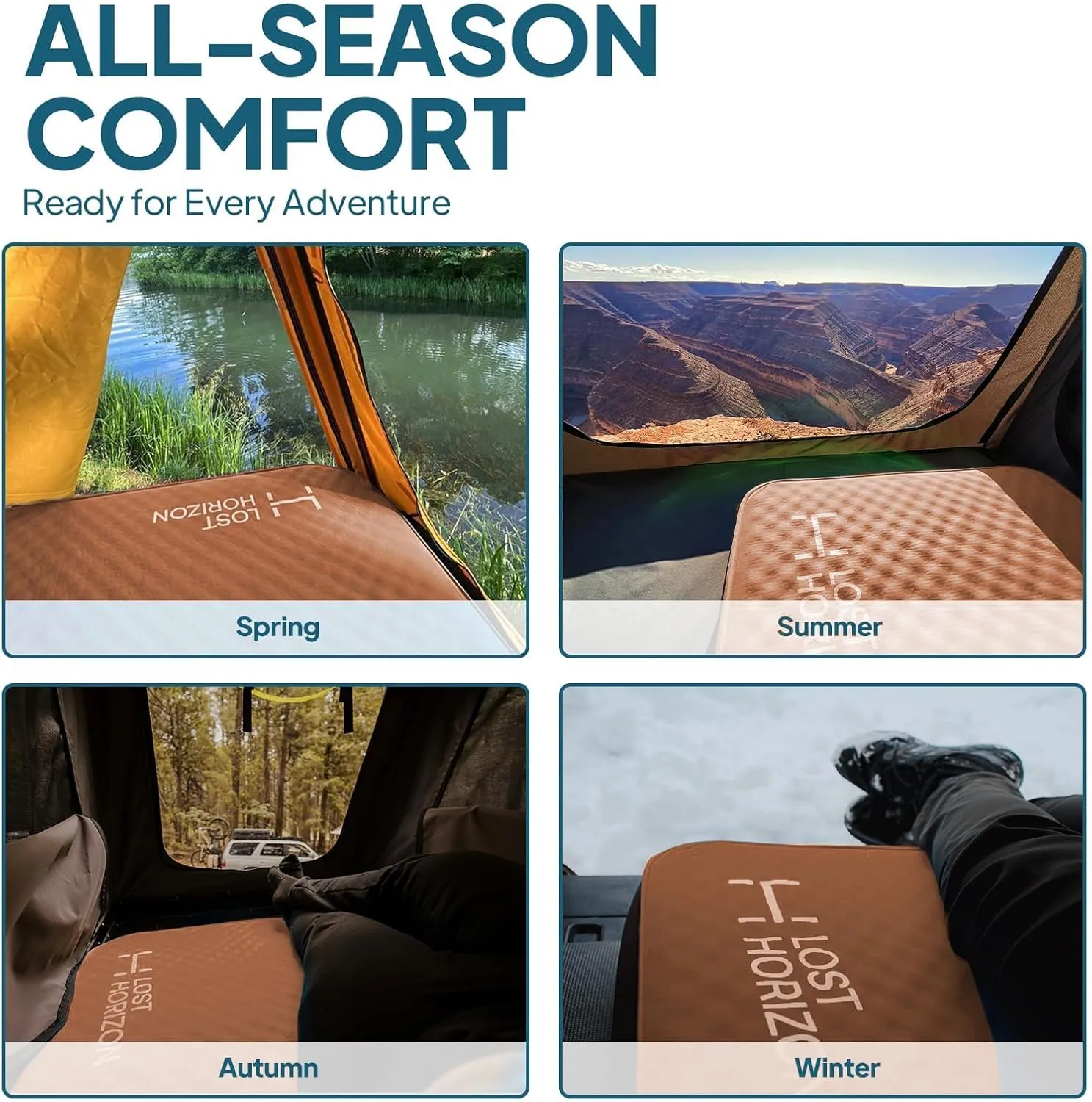 LOSTHORIZON Air & Foam Camping Mattress, Self-Inflating Sleeping Pad, 4.5" Thick, with Pump Sack, Twin