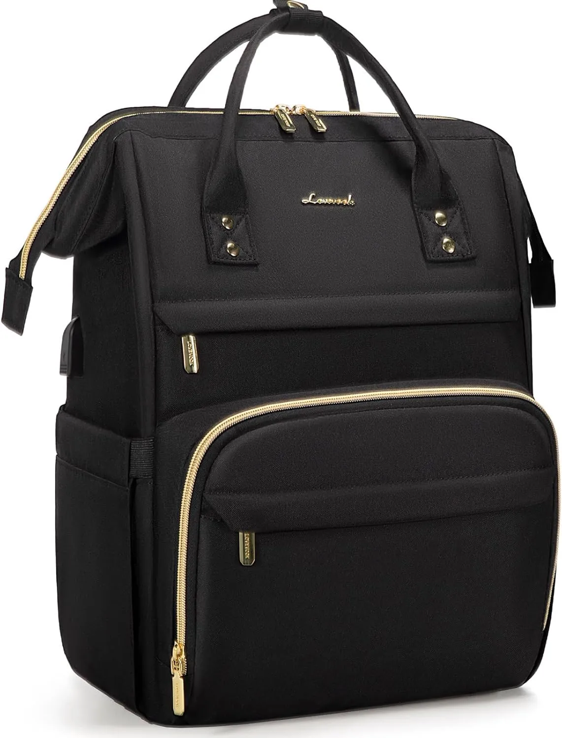LOVEVOOK 17 inch Laptop Backpack Women, Large Travel Computer Back Pack with USB Charging Port, Anti Theft Backpack for Women Teacher Nurse Work, College Business, Black