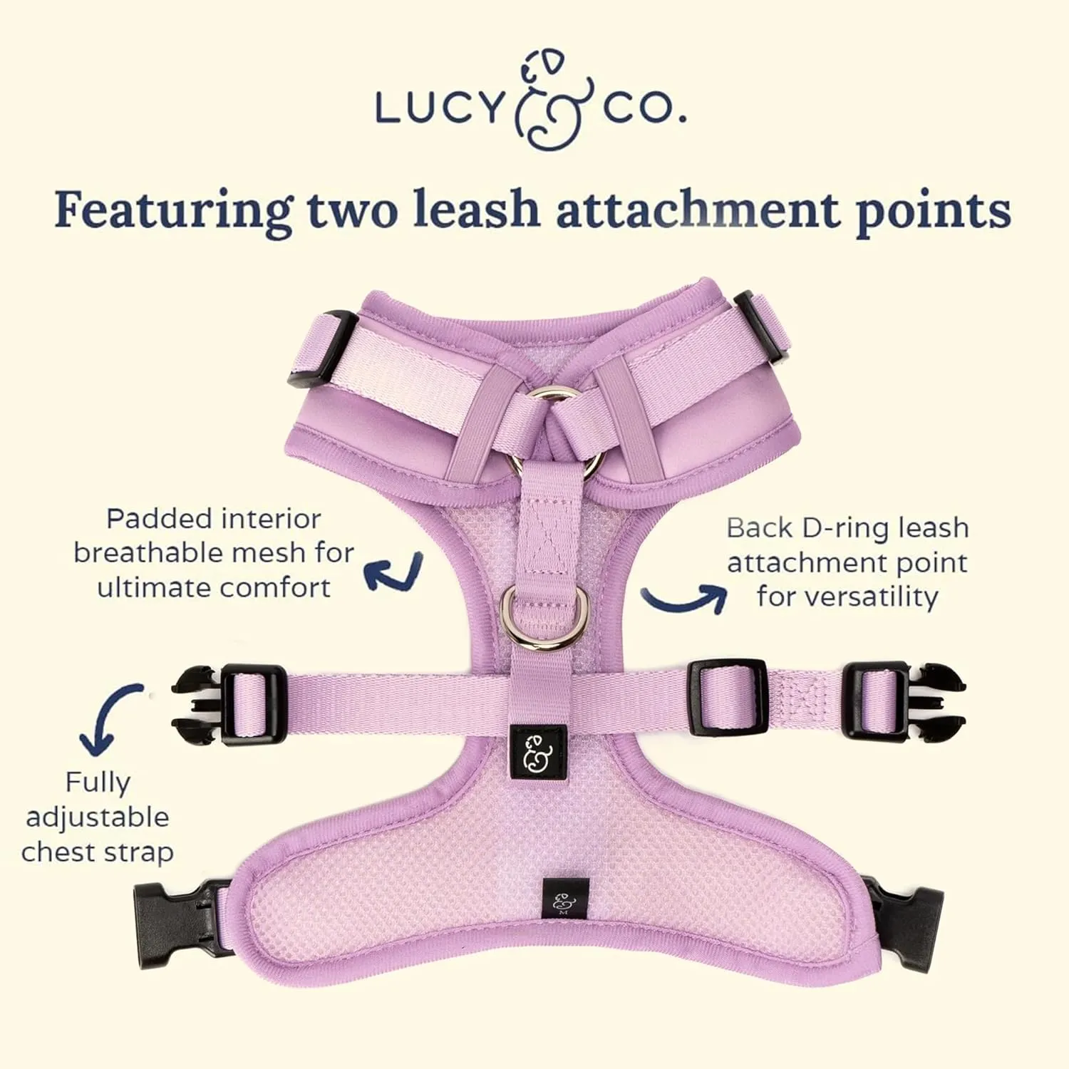 Lucy & Co. The Bouquet No-Pull Dog Harness – Size Large – Vest to Stop Pulling & Walk Easy – Comfortable Leash Training Product w/Adjustable Chest & Neck Straps
