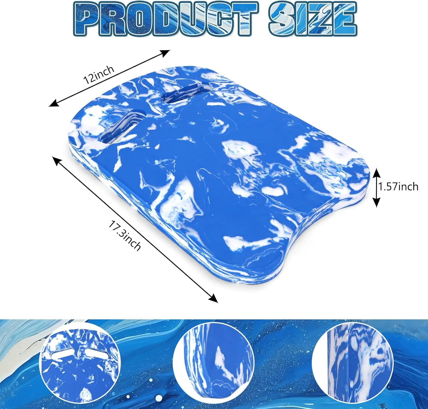 Luismia 2Pcs Safety Swimming Kickboard, U Design Beginner Training Aid Pool Kick Board High Buoyancy Float Swim Train Equipment with Integrated Hole Handle for Kids Adult