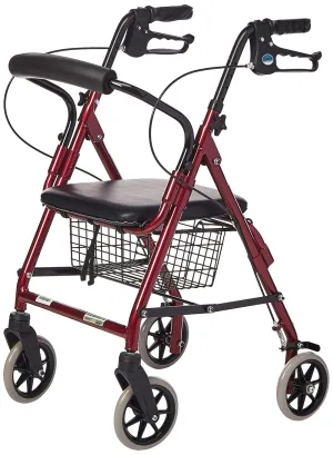 Lumex Walkabout Junior Rollator - Narrow Rolling Walker with Seat for Seniors & Small Spaces