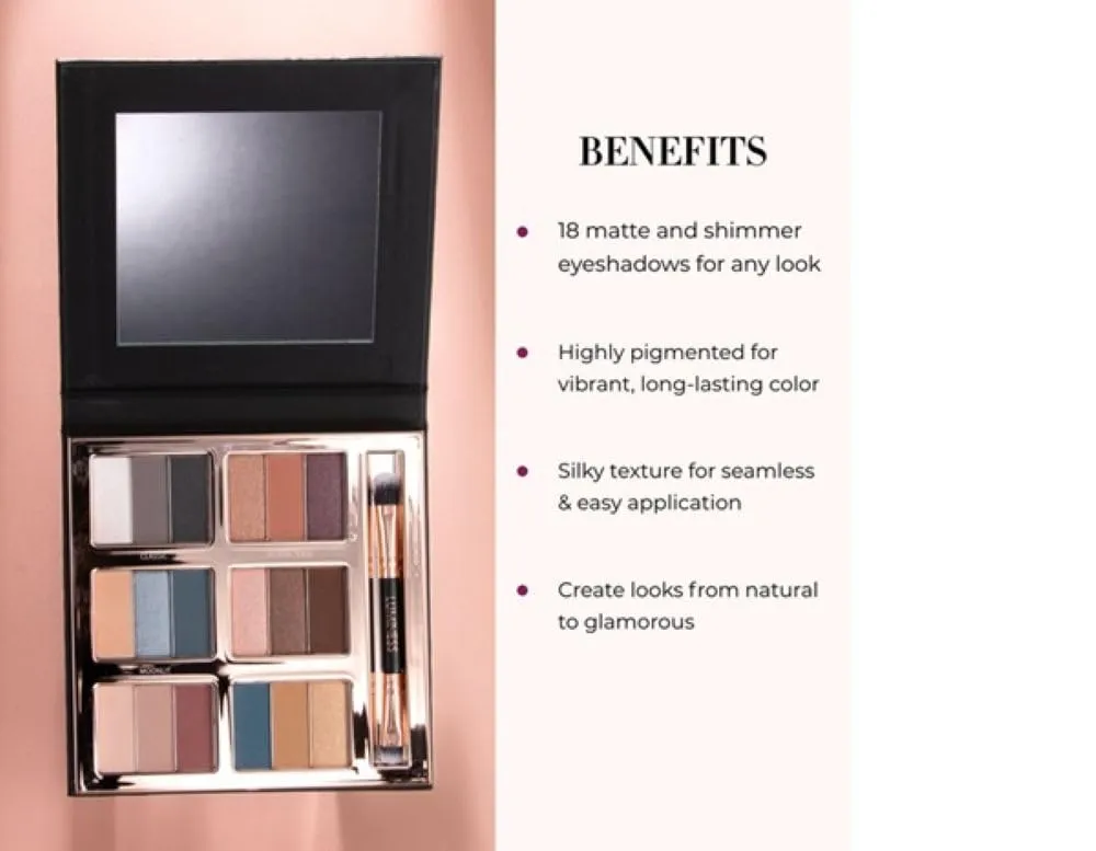 LUMINESS Airbrush Flawless 4-PC Makeup Kit - Includes Eyeshadow Palette, Airbrush Foundation, Primer & Makeup Brushes - Long-Lasting, Silky, Easy to Blend Make Up Set, Travel Size (06 - Light Warm)