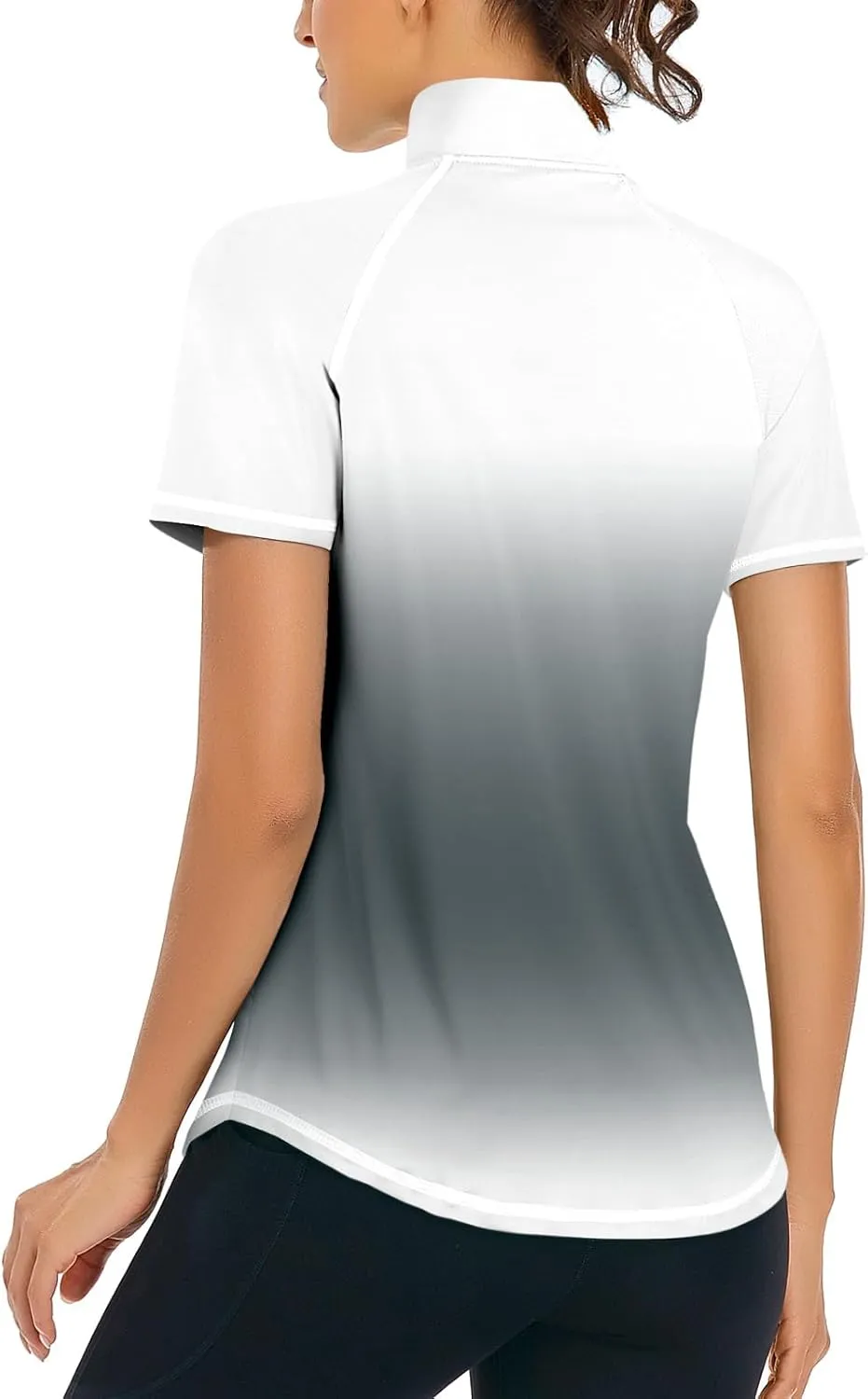 LURANEE Women's Short Sleeve Moisture Wicking Athletic Shirts Quarter Zip Pullover