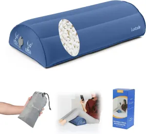 Luxtude Inflatable Bolster Pillow for Legs, Half Moon Pillow Under Knee Pillow for Back Sleeping, Leg Pillows for Side Sleeping, Leg Elevation Pillows for Knee Support, Lower Back, Ankle and Foot