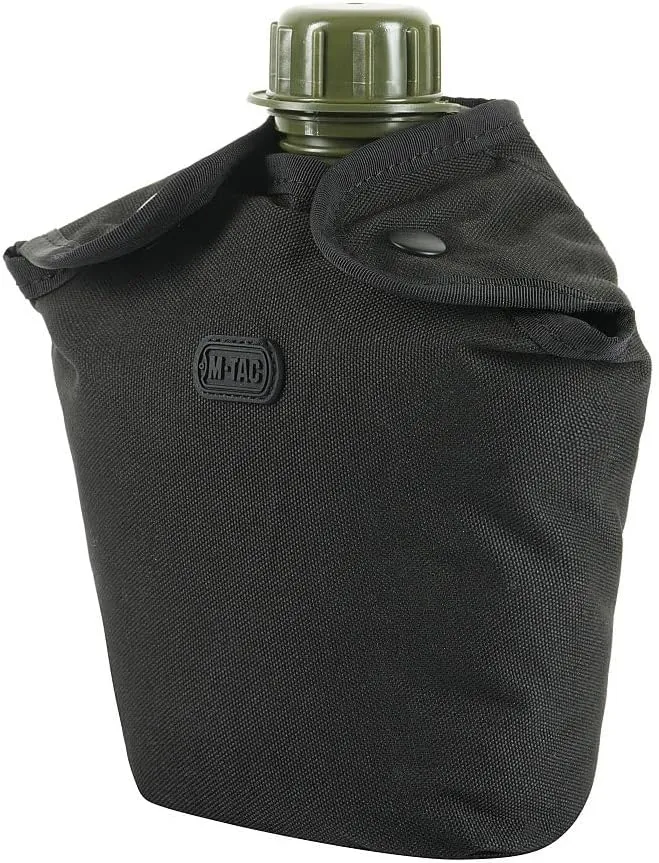 M-Tac Molle Canteen Pouch Bag - Tactical Military Water Canteen Carrier - Army Bottle Holder (Black)