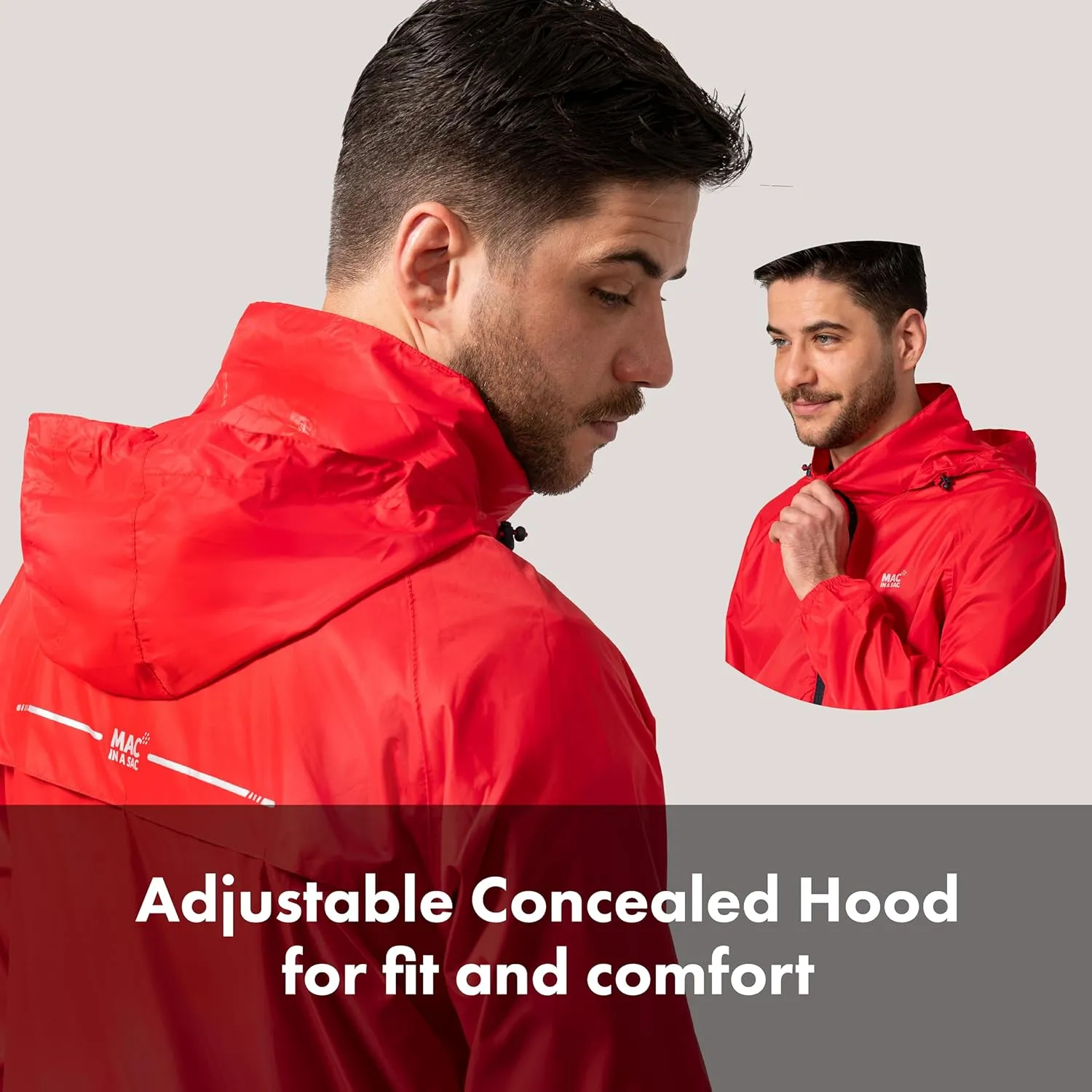 Mac in a Sac Men's Packable Rain Jacket - Origin - Lightweight Waterproof and Breathable Raincoat with Hood