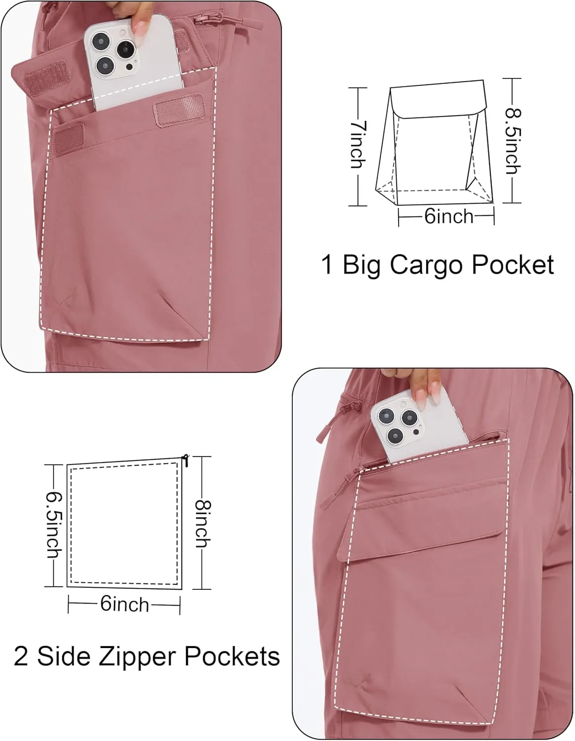 MAGCOMSEN Women's 7" Hiking Cargo Shorts Quick Dry Lightweight Golf Athletic Summer Outdoor Shorts with 4 Pockets